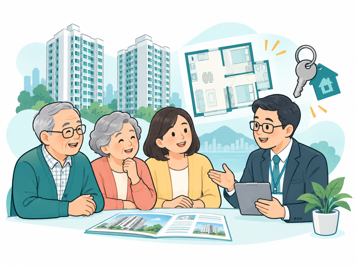 長者家庭向房屋主任了解房屋支援