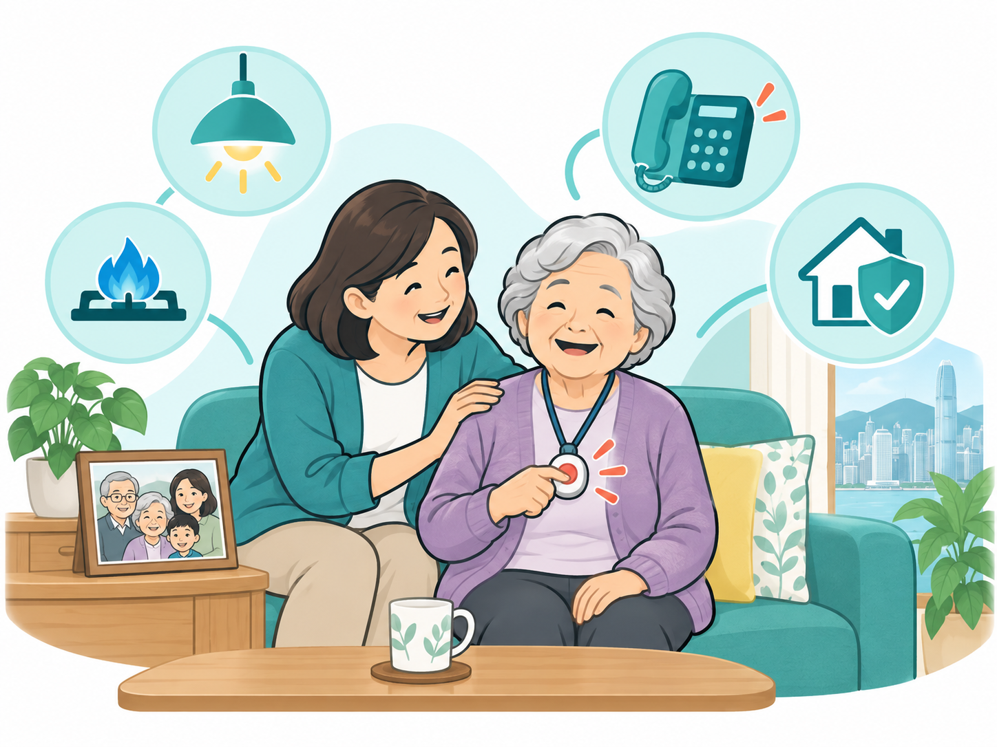 長者在家使用緊急召援系統